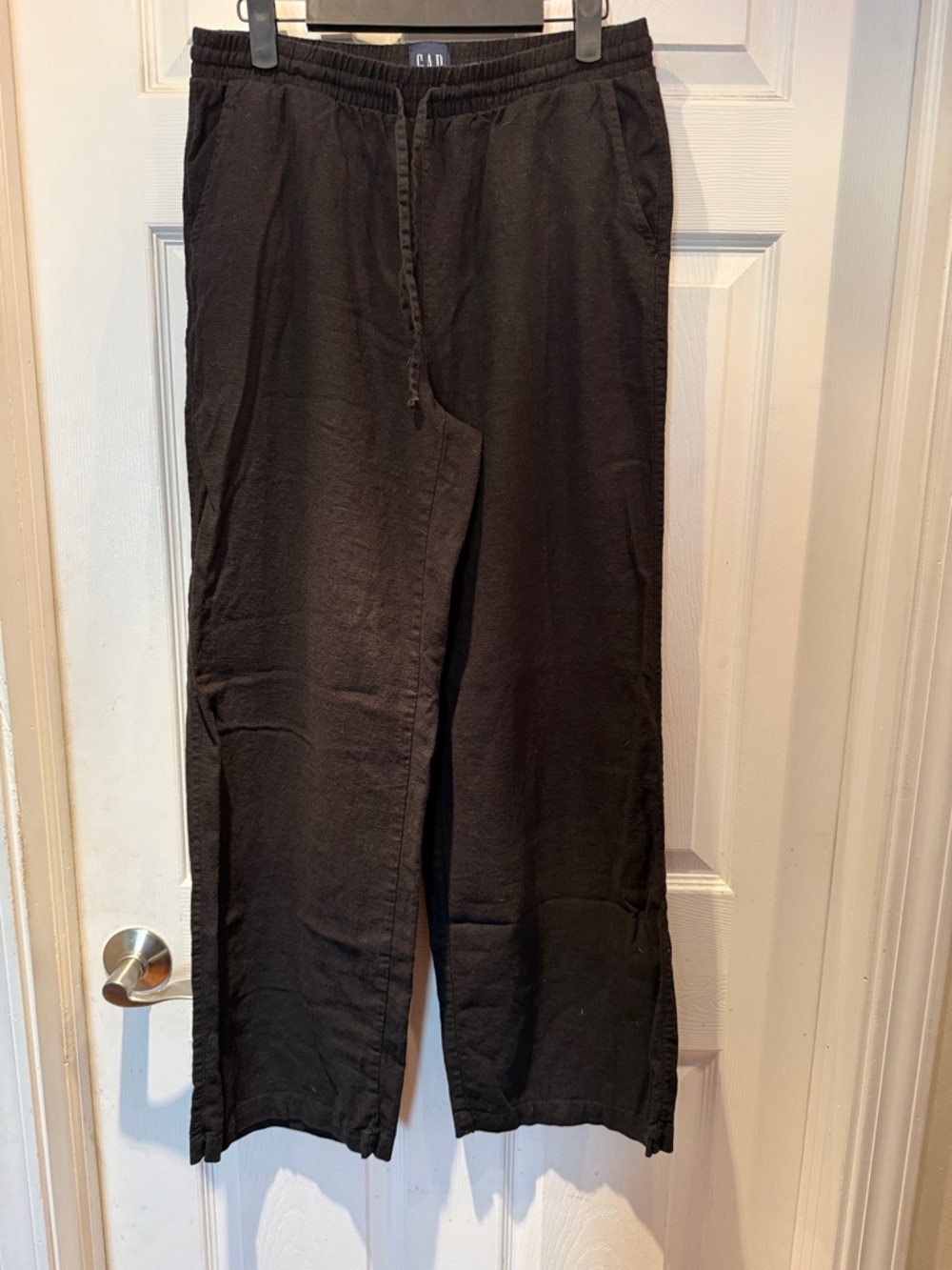 GAP Women’s Black  Linen-Blend Wide Leg Pants